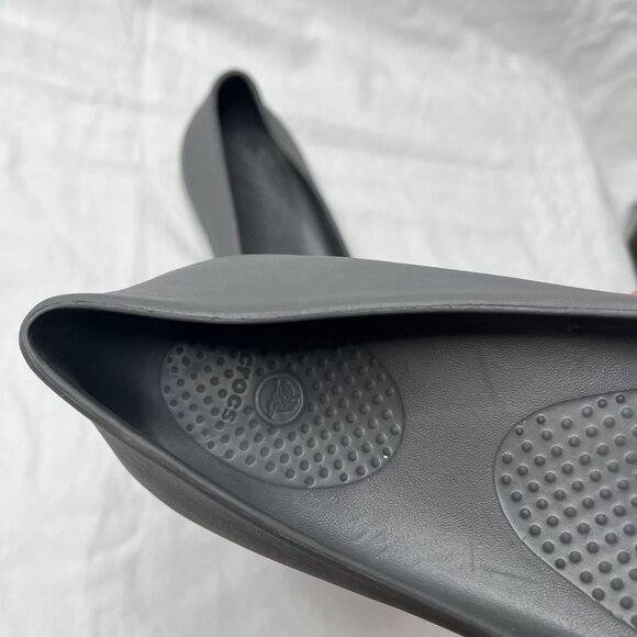 Crocs Womens Gianna Disc Gray Slip On Comfort Ballet Flats Size 9 - Picture 8 of 10